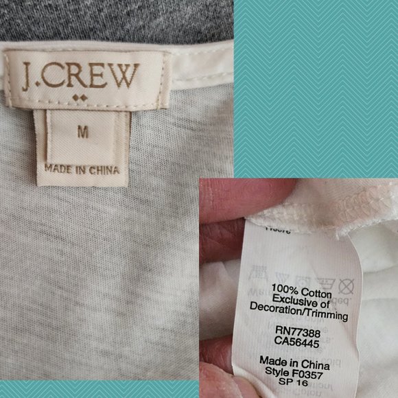 J. Crew White & Green Embroidered Boho Tank - Picture 5 of 5